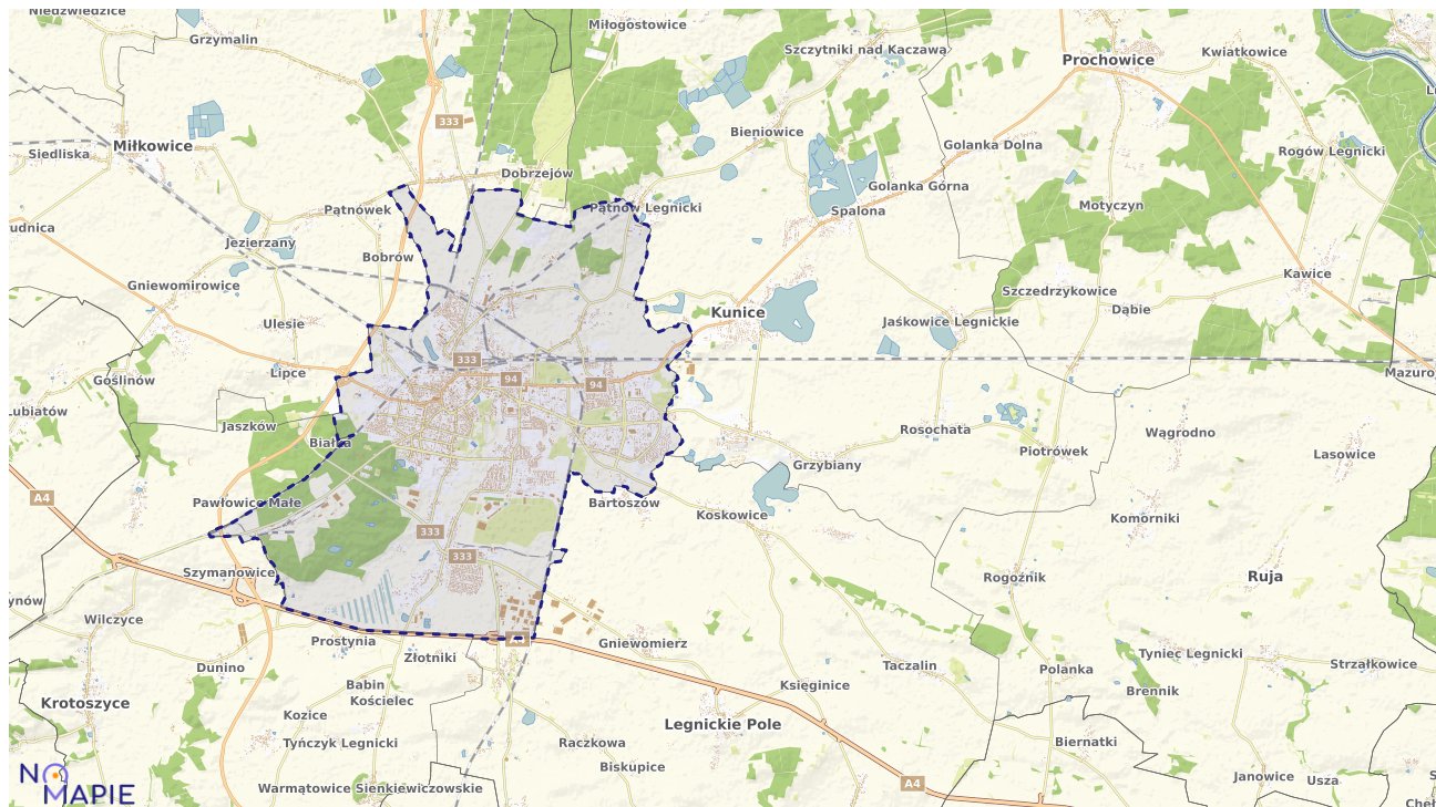 Mapa obszarów ochrony przyrody Legnicy