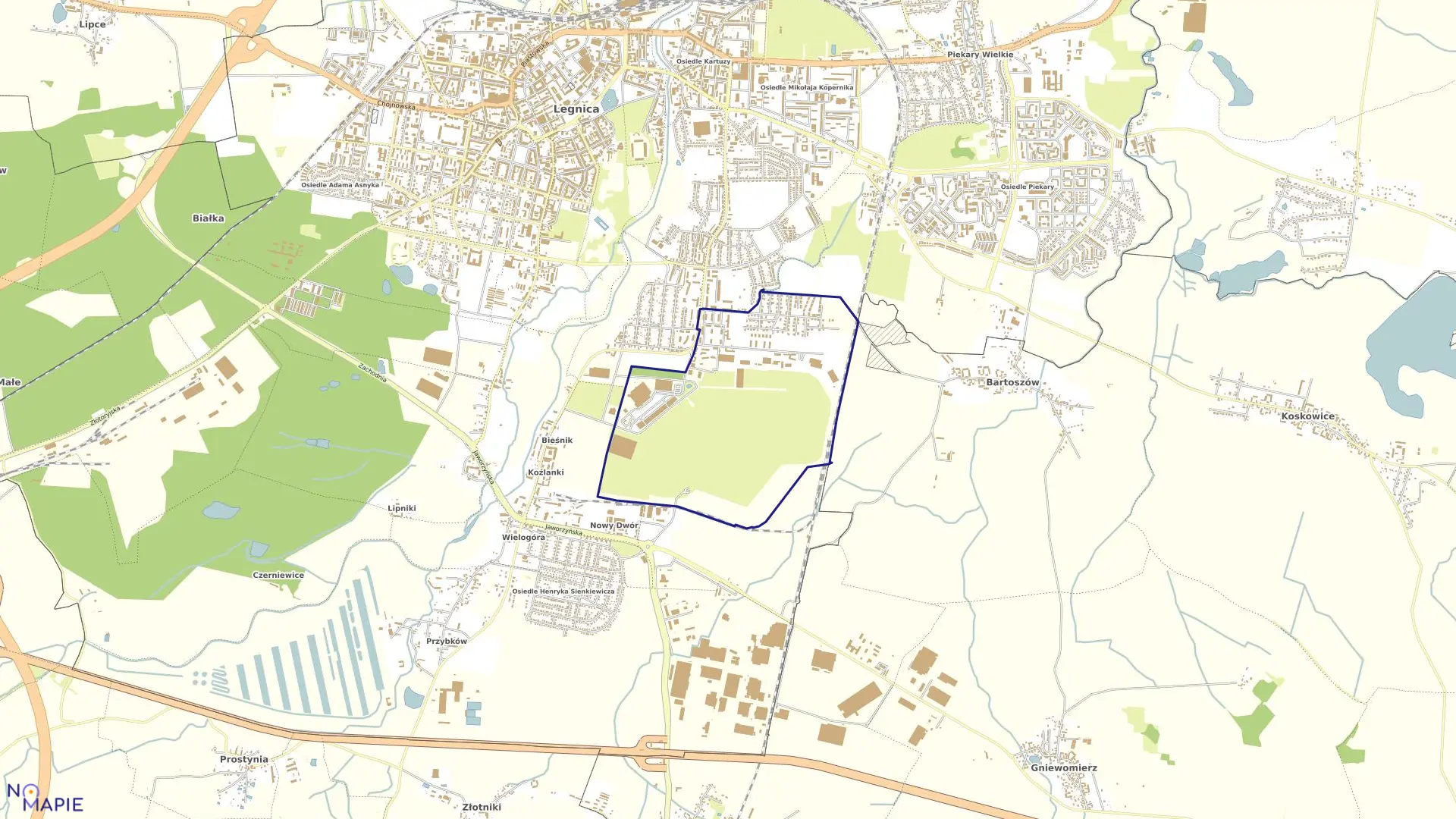 Mapa obrębu BARTOSZÓW w mieście Legnica