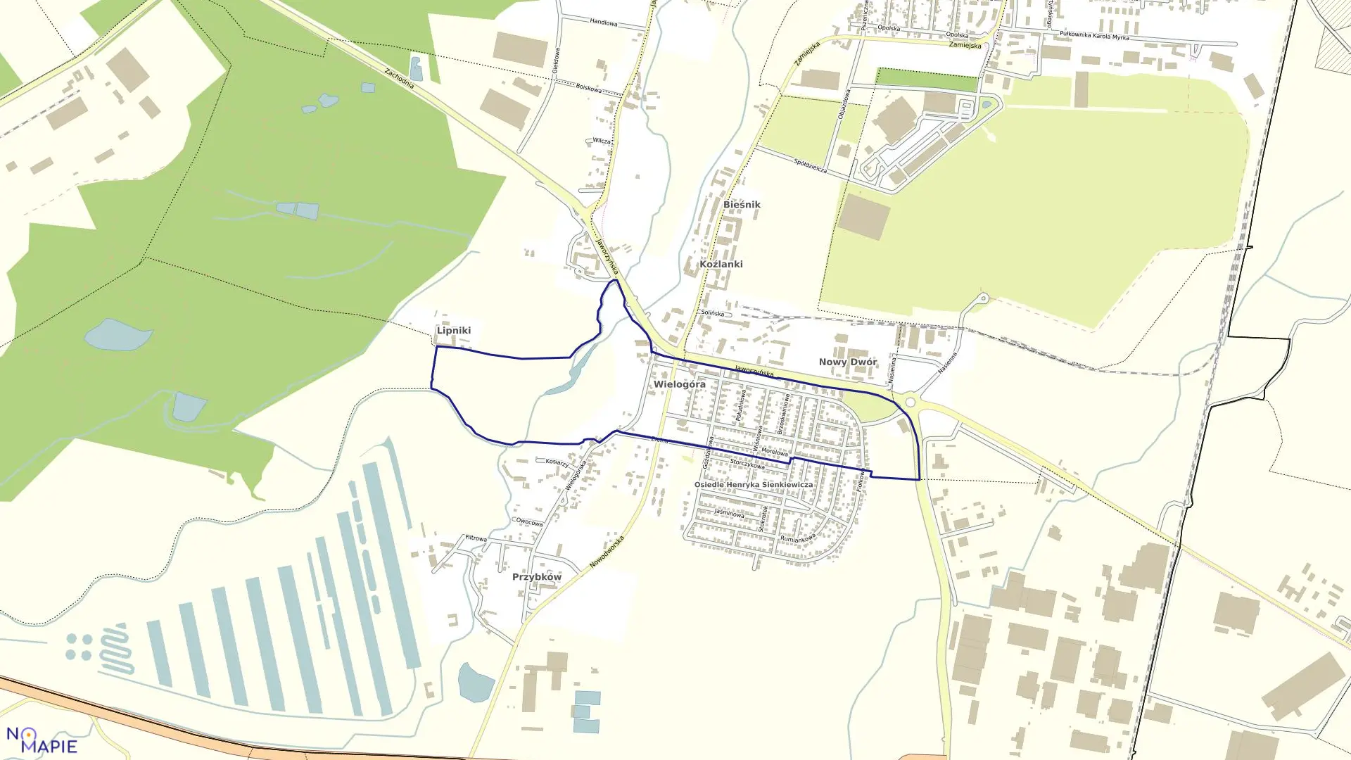 Mapa obrębu DOMKI w mieście Legnica