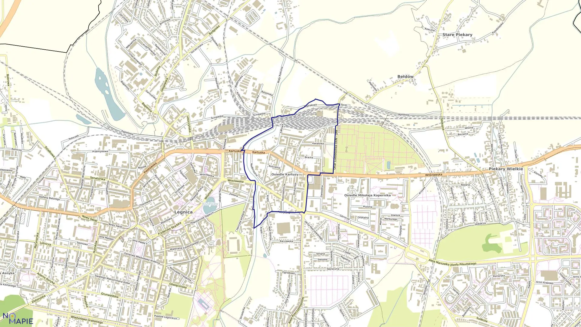 Mapa obrębu KARTUZY w mieście Legnica