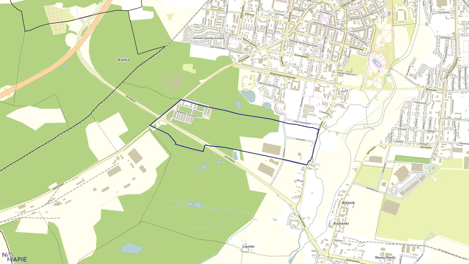 Mapa obrębu LEGNICKI DWÓR w mieście Legnica