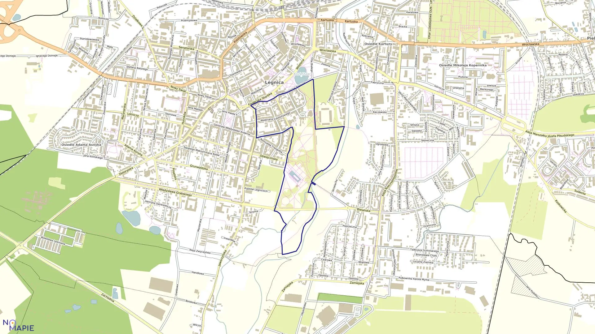 Mapa obrębu OCHOTA w mieście Legnica