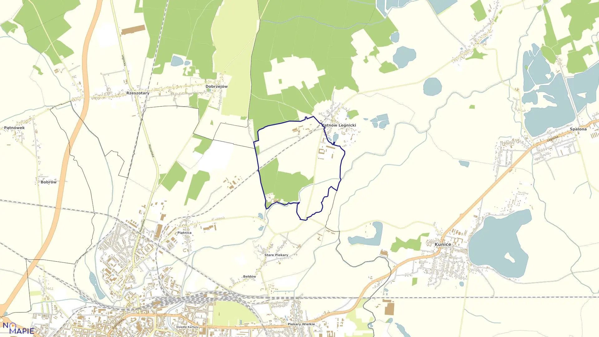 Mapa obrębu PĄTNÓW w mieście Legnica