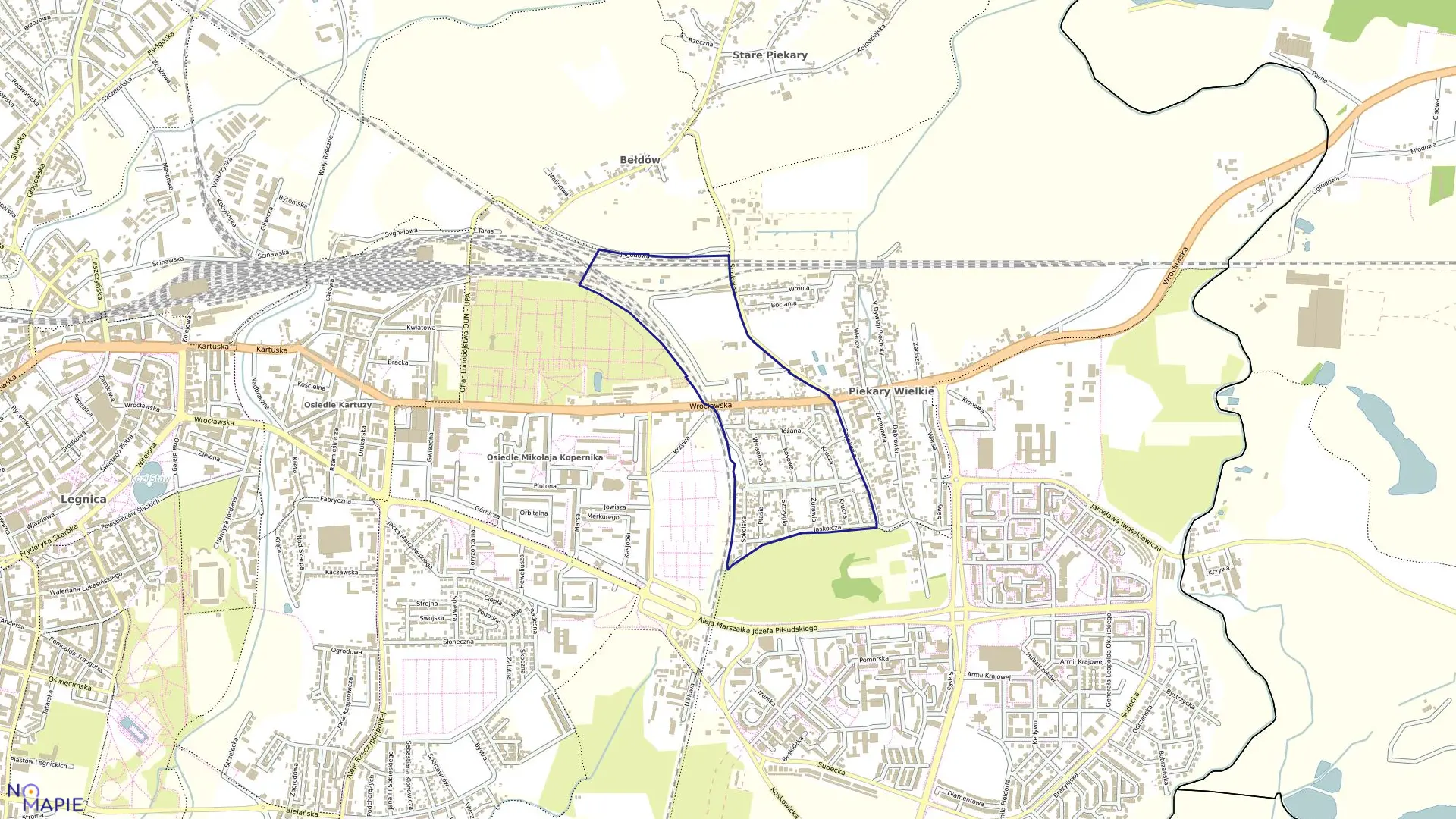 Mapa obrębu PIEKARY w mieście Legnica