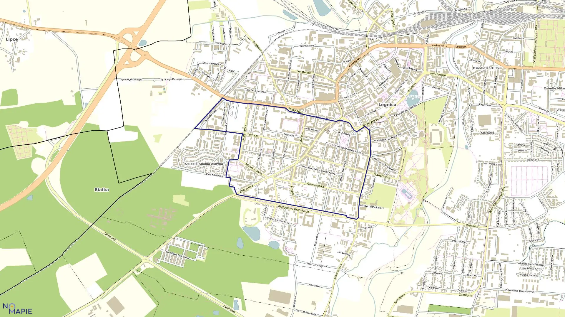 Mapa obrębu TARNINÓW w mieście Legnica